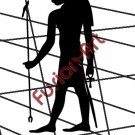 Egyptian God Asar-Hap Silhouette 2 (Decal - Sticker)