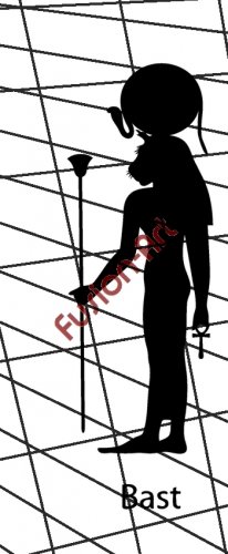 Egyptian God Bast Silhouette (Decal - Sticker)
