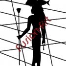 Egyptian God Hat-Mehit Silhouette (Decal - Sticker)
