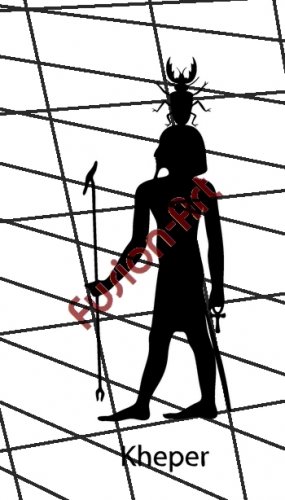 Egyptian God Kheper Silhouette (Decal - Sticker)