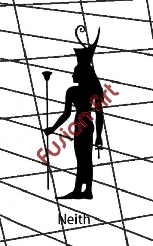 Egyptian God Neith Silhouette (Decal - Sticker)