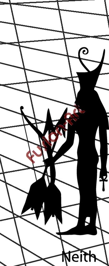 Egyptian God Neith 2 Silhouette (Decal - Sticker)