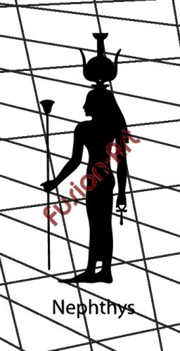 Egyptian God Nephthys Silhouette (Decal - Sticker)