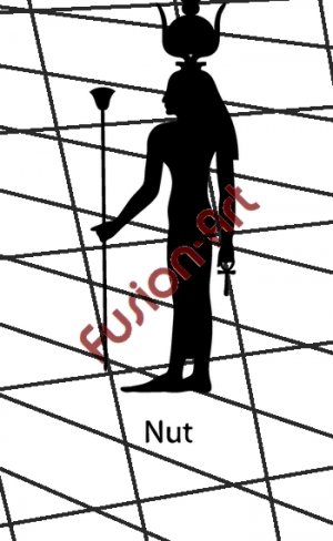 Egyptian God Nut Silhouette (Decal - Sticker)