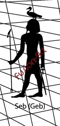 Egyptian God Seb Silhouette (Decal - Sticker)