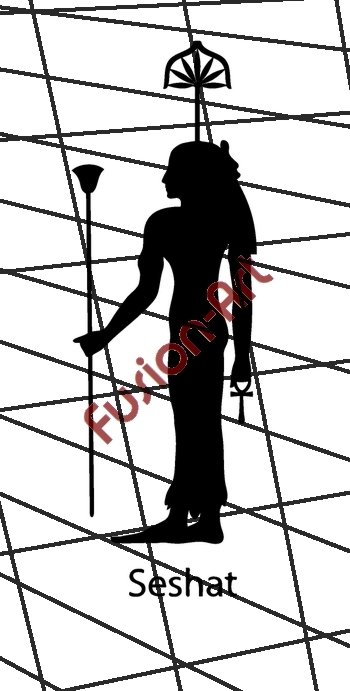 Egyptian God Seshat Silhouette (Decal - Sticker)