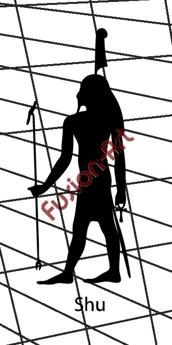 Egyptian God Shu Silhouette (Decal - Sticker)