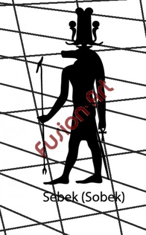 Egyptian God Sebek 2 Silhouette (Decal - Sticker)