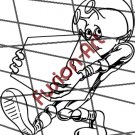 Cartoon Alien UFO ET Silhouette 22 (Decal - Sticker)