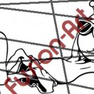 Cartoon Alien UFO ET Silhouette 25 (Decal - Sticker)