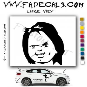 Childs Play Chucky Head Movie Logo Decal Sticker