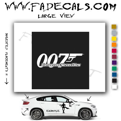 Tomorow Never Dies James Bond Movie Logo Decal Sticker