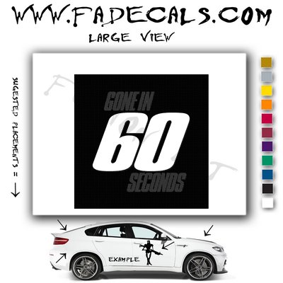 Gone in 60 Seconds Movie Logo Decal Sticker