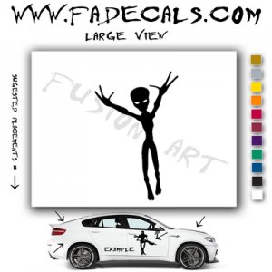 Alien ET Extra-Terrestrial S.E.T.I. Area 51 Silhouettes #2 (Decal - Sticker)