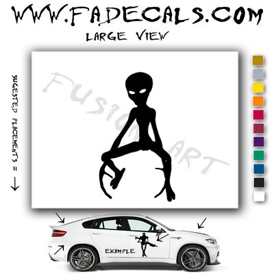 Alien ET Extra-Terrestrial S.E.T.I. Area 51 Silhouettes #4 (Decal - Sticker)
