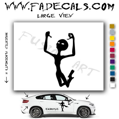 Alien ET Extra-Terrestrial S.E.T.I. Area 51 Silhouettes #5 (Decal - Sticker)