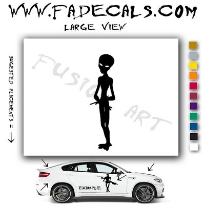 Alien ET Extra-Terrestrial S.E.T.I. Area 51 Silhouettes #9 (Decal - Sticker)