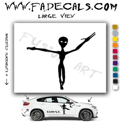 Alien ET Extra-Terrestrial S.E.T.I. Area 51 Silhouettes #13 (Decal - Sticker)