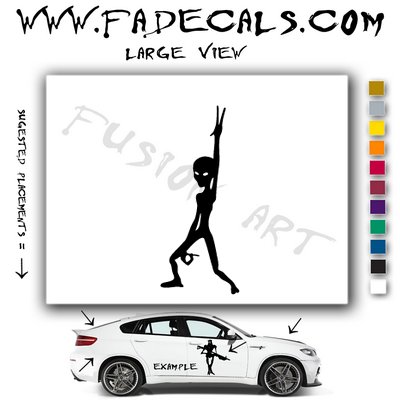 Alien ET Extra-Terrestrial S.E.T.I. Area 51 Silhouettes #14 (Decal - Sticker)