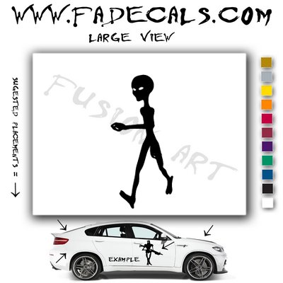 Alien ET Extra-Terrestrial S.E.T.I. Area 51 Silhouettes #15 (Decal - Sticker)