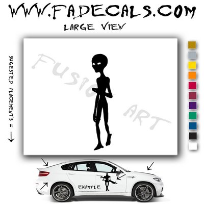 Alien ET Extra-Terrestrial S.E.T.I. Area 51 Silhouettes #16 (Decal - Sticker)
