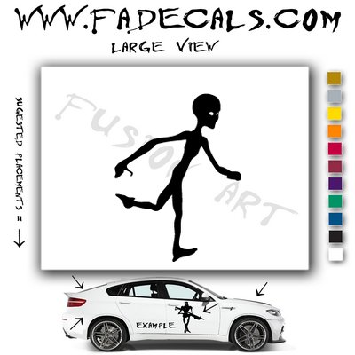 Alien ET Extra-Terrestrial S.E.T.I. Area 51 Silhouettes #17 (Decal - Sticker)