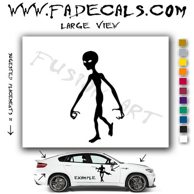 Alien ET Extra-Terrestrial S.E.T.I. Area 51 Silhouettes #19 (Decal - Sticker)