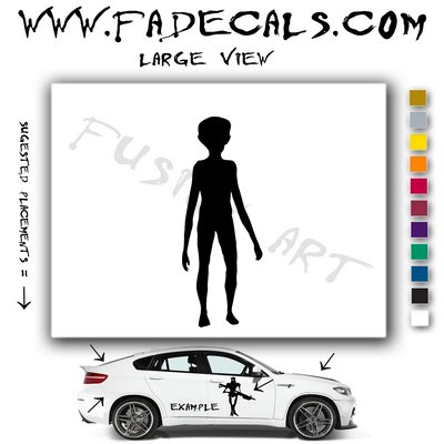 Alien ET Extra-Terrestrial S.E.T.I. Area 51 Silhouettes #22 (Decal - Sticker)