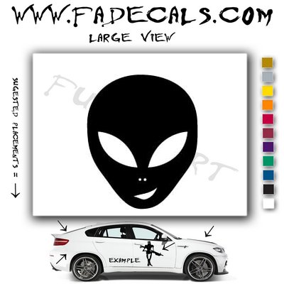 Alien ET Extra-Terrestrial S.E.T.I. Area 51 Silhouettes #27 (Decal - Sticker)