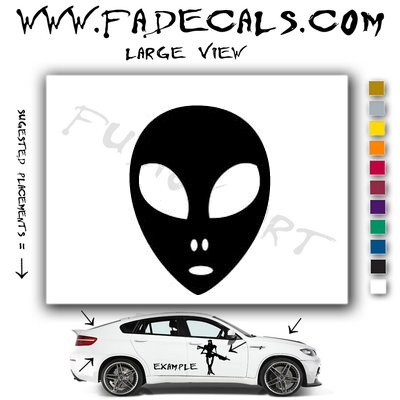 Alien ET Extra-Terrestrial S.E.T.I. Area 51 Silhouettes #31 (Decal - Sticker)