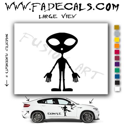 Alien ET Extra-Terrestrial S.E.T.I. Area 51 Silhouettes #34 (Decal - Sticker)