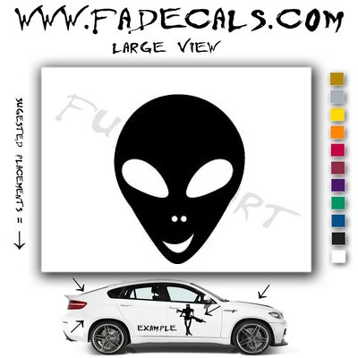Alien ET Extra-Terrestrial S.E.T.I. Area 51 Silhouettes #35 (Decal - Sticker)