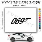 069 (007) Bond Gun Logo Decal Sticker