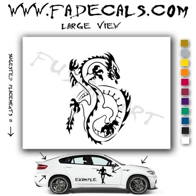 Oriental Dragon Style 1 Vinyl Logo Decal Sticker
