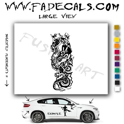 Oriental Dragon Style 2 Vinyl Logo Decal Sticker