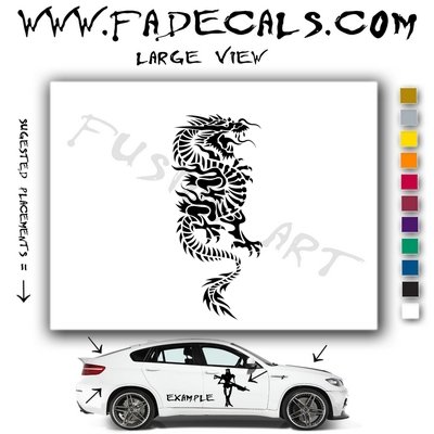 Oriental Dragon Style 3 Vinyl Logo Decal Sticker