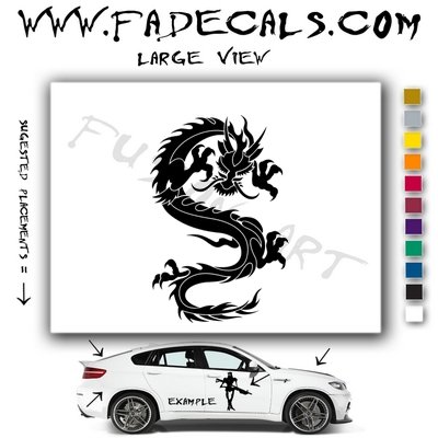 Oriental Dragon Style 4 Vinyl Logo Decal Sticker