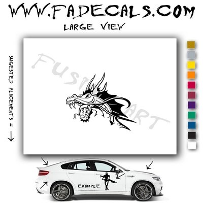 Oriental Dragon Style 5 Vinyl Logo Decal Sticker