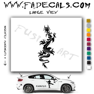 Oriental Dragon Style 10 Vinyl Logo Decal Sticker