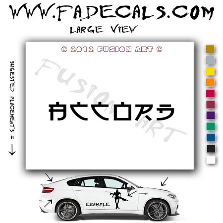 Accord Chinese Aftermarket Logo Die Cut Vinyl Decal Sticker
