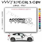 Accord Type R Aftermarket Logo Die Cut Vinyl Decal Sticker