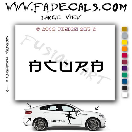 Acura Chinese Aftermarket Logo Die Cut Vinyl Decal Sticker