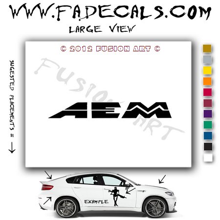AEM Aftermarket Logo Die Cut Vinyl Decal Sticker