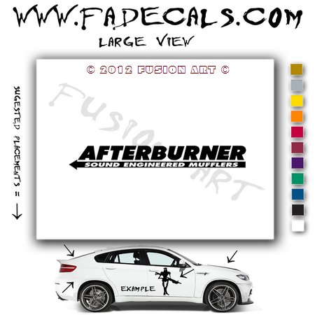 After Burner Mufflers Aftermarket Logo Die Cut Vinyl Decal Sticker