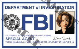 X-files Special Agent Dana Scully ID Card (Template # X4L124)