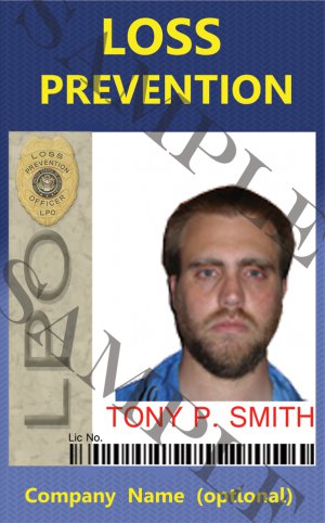 Loss Prevention ID card With Printed left banner (Template LPO337)