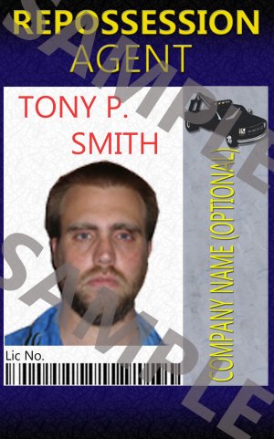 Custom Repossession Agent ID card (Template # RA-62528)