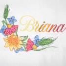 Flower Border w/name Machine Embroidered Pillowcases