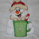 Snowman Machine Embroidered Pillowcases U Choose Design