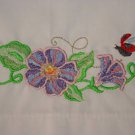 Flower & Lady Bug Machine Embroidered Pillowcases